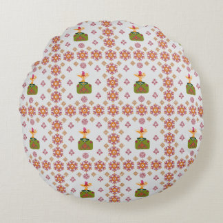 Cojín Redondo Elegant Red Mandala Geometric Bedroom & Home Texti