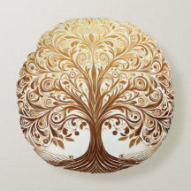Elegante Árbol de la Vida Espiritual Zen en Oro