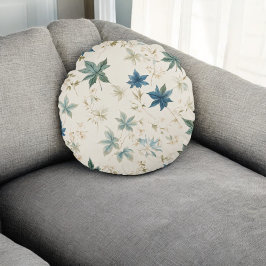 Cojín Redondo Elegante arce vintage de Boho deja patrón floral