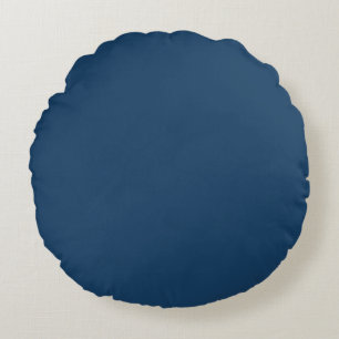 Cojín Redondo Elegante Azul Sólido