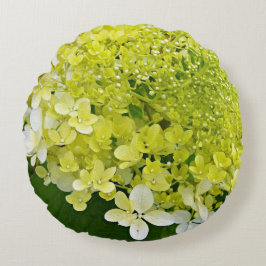 Cojín Redondo Elegante Chartreuse Green Limelight Hydrangea