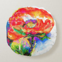 Elegante cuadro de acuarela floral rojo