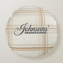 Cojín Redondo Elegante Día de Acción de Gracias de Otoño