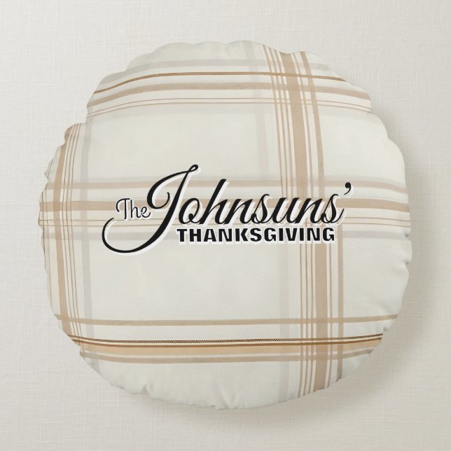 Cojín Redondo Elegante Día de Acción de Gracias de Otoño (Anverso)