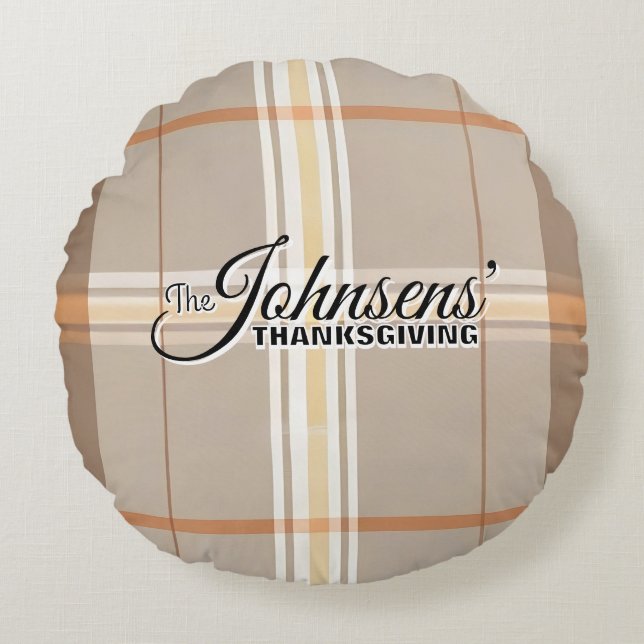 Cojín Redondo Elegante Día de Acción de Gracias de Otoño (Anverso)