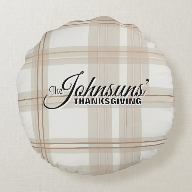 Cojín Redondo Elegante Día de Acción de Gracias de Otoño (Reverso)