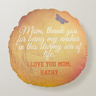 Cojín Redondo Elegante Día de la Madre de impresión de caractere