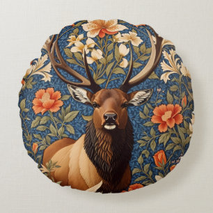 Cojín Redondo Elegante Elk William Morris inspirado en la floral