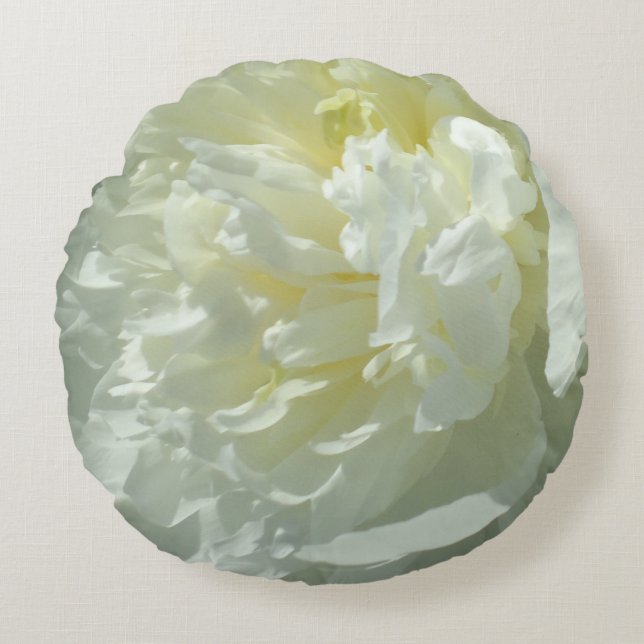 Cojín Redondo Elegante foto de una joya blanca floral (Anverso)