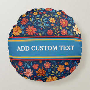 Cojín Redondo Elegante patrón floral