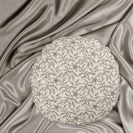 Cojín Redondo Elegante patrón floral chino Natural CC0443