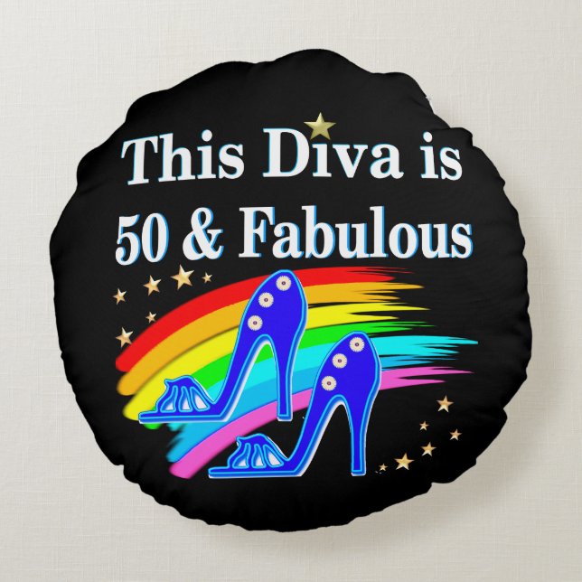 COJÍN REDONDO ELEGANTE REINA DE SHOE DE 50 AÑOS (Reverso)