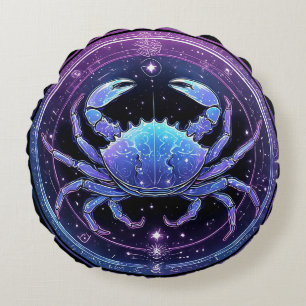 Cojín Redondo Elegante signo zodiacal de Cáncer