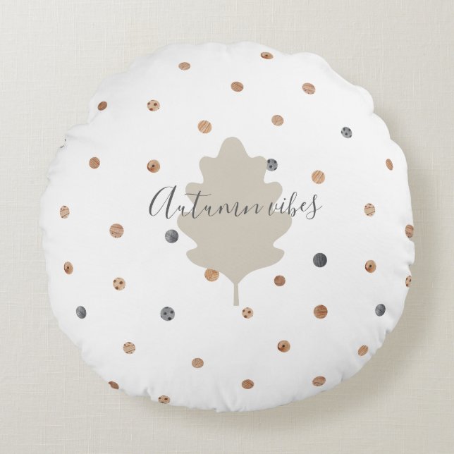 Cojín Redondo Elementos botánicos inspirados en la fantasía (Anverso)