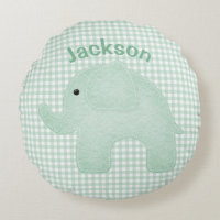 Elephant Green Plaid Gingham Nursery