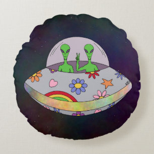 Cojín Redondo Ellos vienen en paz OVNI