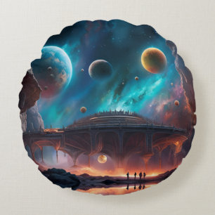 Cojín Redondo Embarcadero espacial en otro planeta