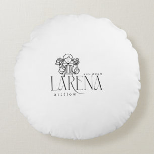 Cojín Redondo Emblema de logotipo floral LARENA Artflow