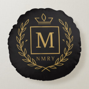 Cojín Redondo "Emblema Real NMKY – Diseño de Cresta con Monogram
