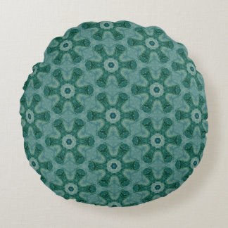 Cojín Redondo Emerald Starburst Kaleidoscope
