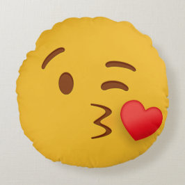 Cojín Redondo Emoji Blow Kiss