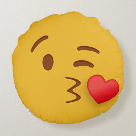 Cojín Redondo Emoji Blow Kiss