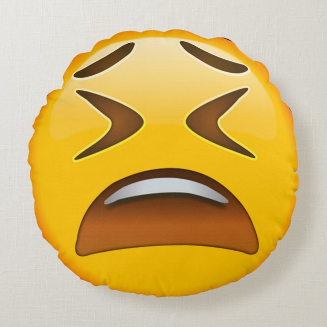 Cojín Redondo Emoji borracha (Anverso)