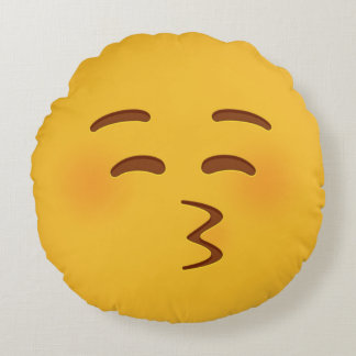 Cojín Redondo Emoji de besos