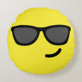 Cojín Redondo Emoji de las gafas de sol