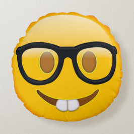 Cojín Redondo Emoji del empollón