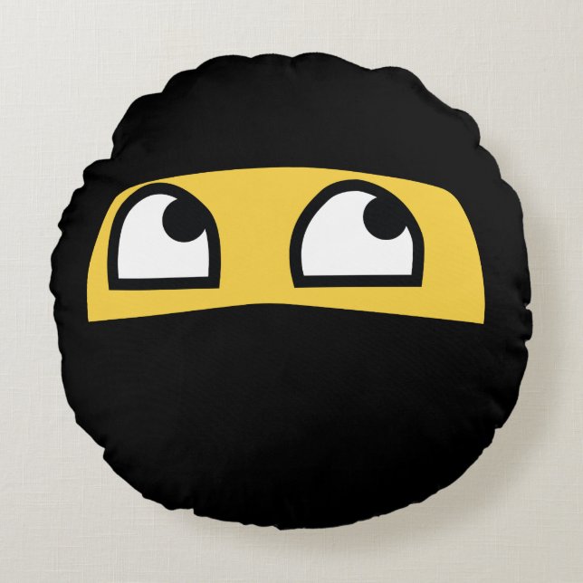 Cojín Redondo Emoji linda de Lil Ninja (Anverso)