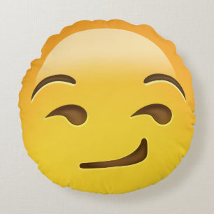 Cojín Redondo Emoji Smirking de la cara