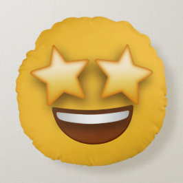 Cojín Redondo Emoji Star Eyes