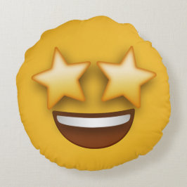 Cojín Redondo Emoji Star Eyes