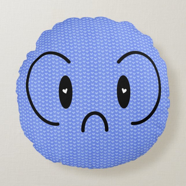 Cojín Redondo Emotinos nosty kawaii (Anverso)