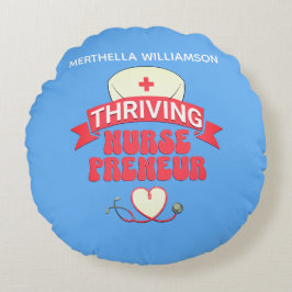 Cojín Redondo Empresario de enfermería de Blue NURSEPRENEUR pers