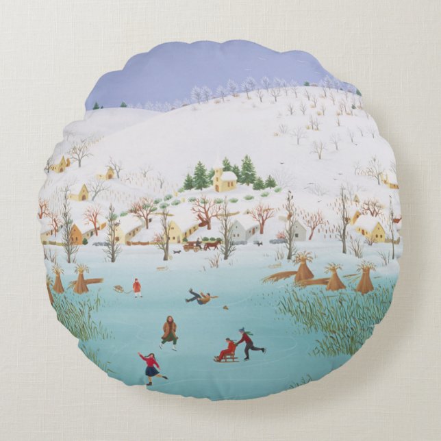 Cojín Redondo En el lago congelado 1987 (Anverso)