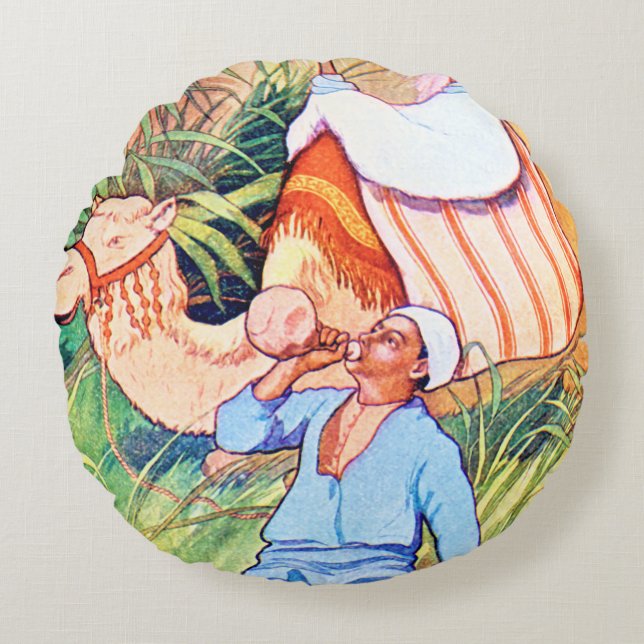 Cojín Redondo En El Oasis (Anverso)