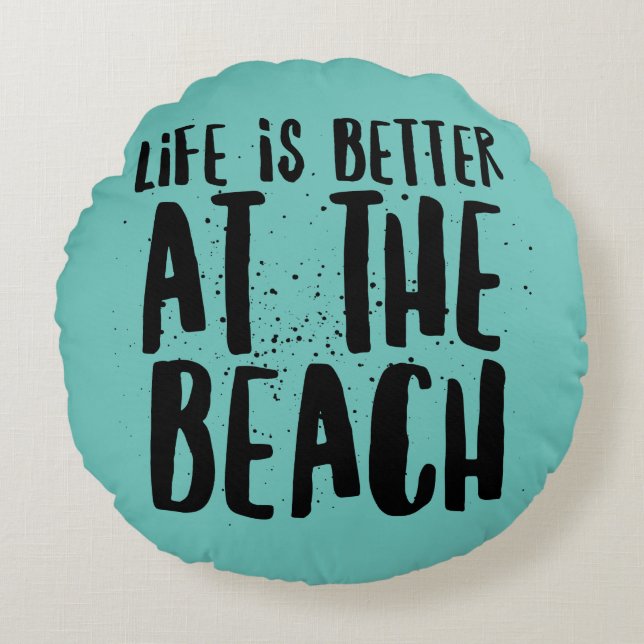 Cojín Redondo En La Playa (Anverso)