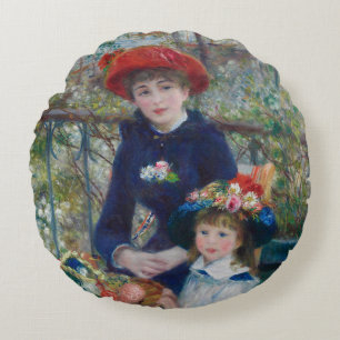Cojín Redondo En la Terraza, Retrato Impresionista, Renoir