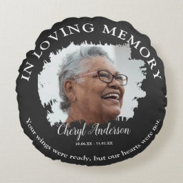 Cojín Redondo En Memoria Querida | Foto Memorial