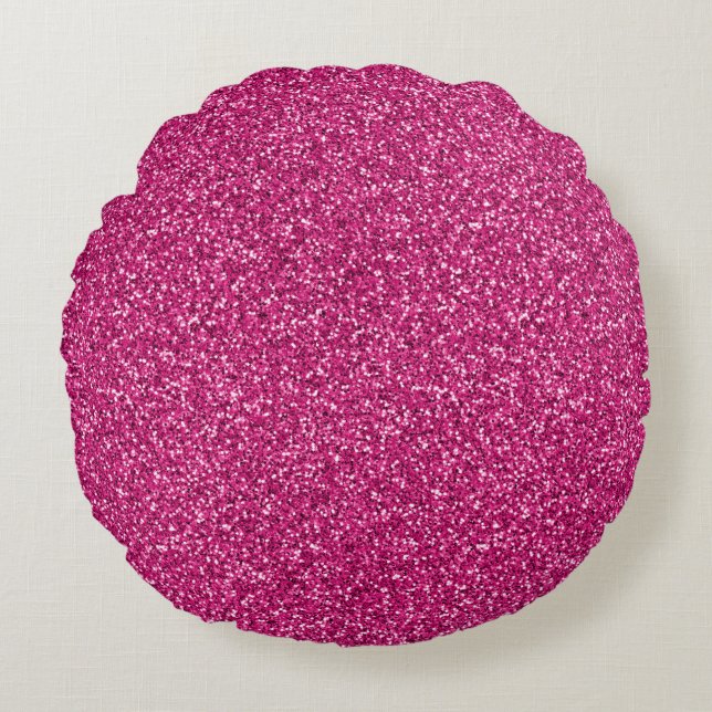 Cojín Redondo Encantado Brillo Rosa (Anverso)