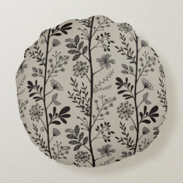 Cojín Redondo Enchanted Vertical Garden Reverie XL black beige