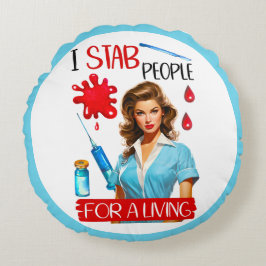 Cojín Redondo Enfermera nostálgica para ganarse la vida