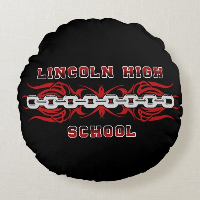 Cojín Redondo Enlaces de secundaria de Lincoln 2 (Anverso)