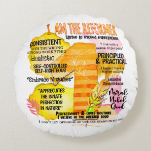 Cojín Redondo Enneagram Tipo 1 - Soy El Reformador