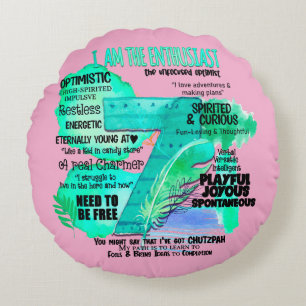 Cojín Redondo Enneagram Tipo 7 - Soy El Entusiasta