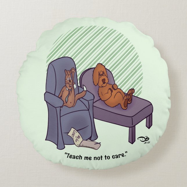 Cojín Redondo Enséñame A No Preocuparme (Anverso)