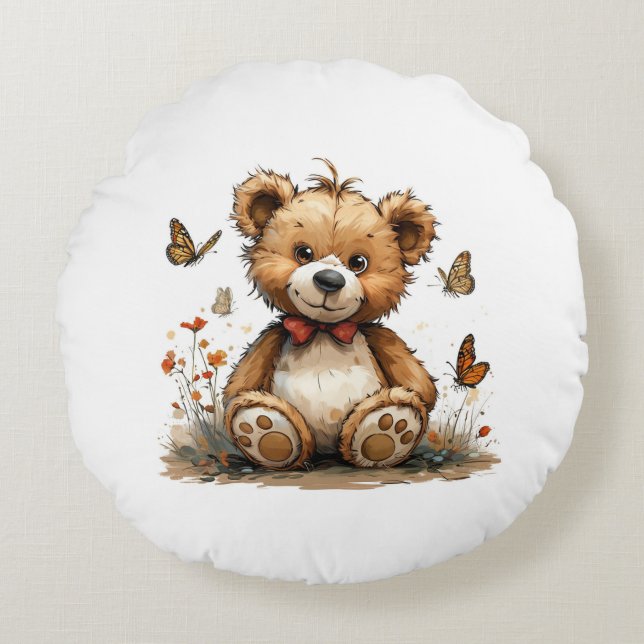 Cojín Redondo Entdecke die Magie unserer Bären-Kissen  (Anverso)