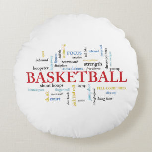 Cojín Redondo Entrenador de Baloncesto Personalizado Gracias en